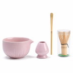 Sets 4 pièces Matcha (bol, fouet, support, cuillère) - Rose